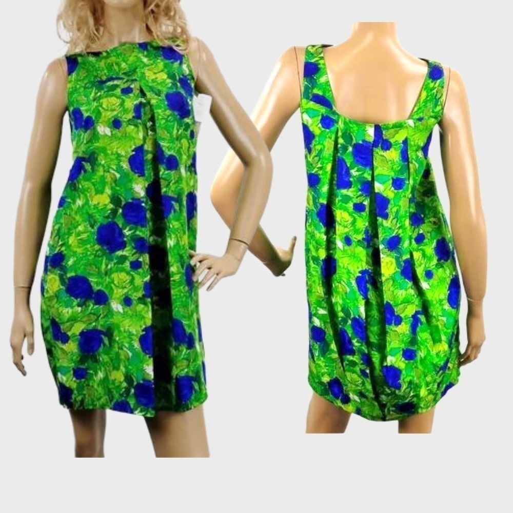 Katy Rodriguez Floral Inverted Pleat Dress